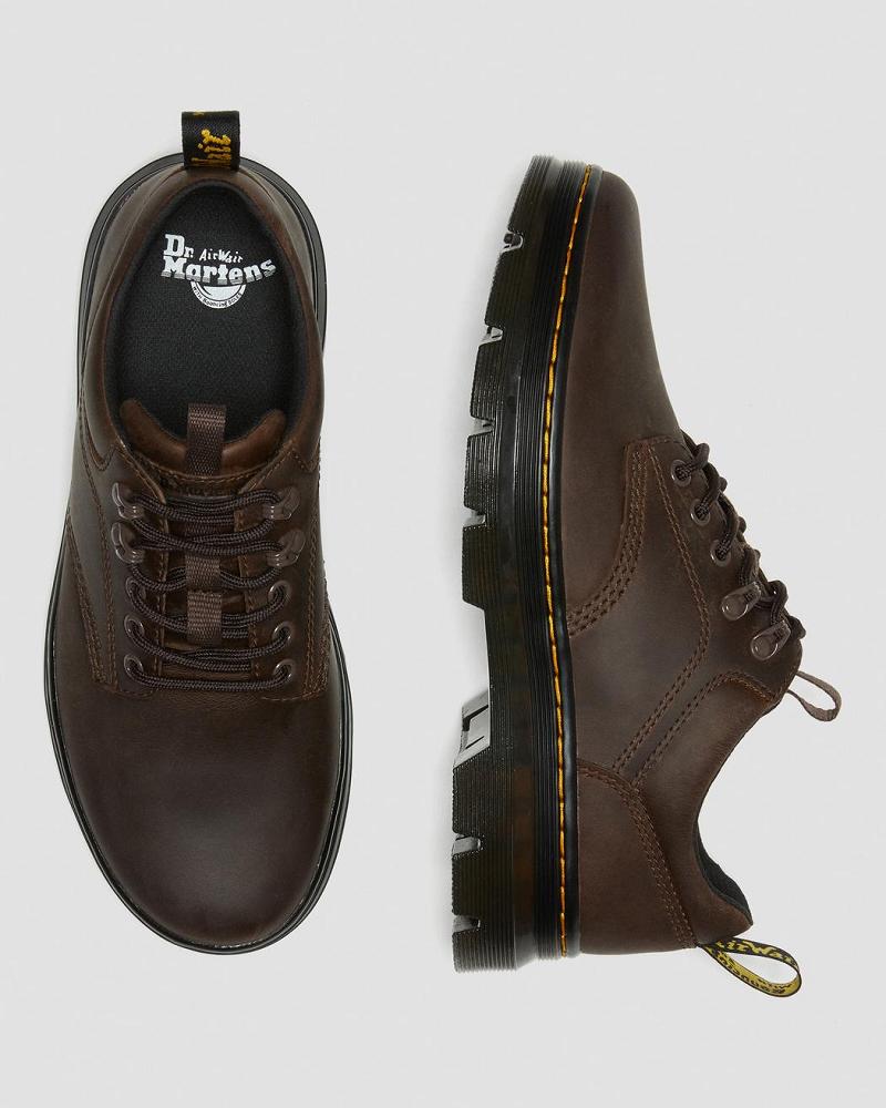 Zapatos Casuales Dr Martens Reeder Crazy Horse Cuero Utility Mujer Azules Marrom | MX 666VRW